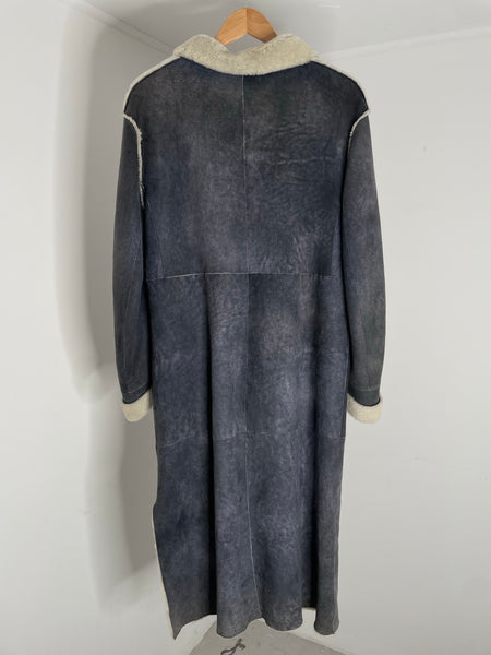 Blue Bedazzle Shearling Coat 44