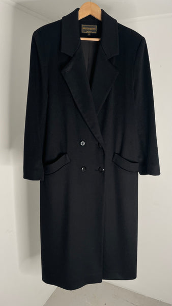 Black Wool Duster Coat M/L