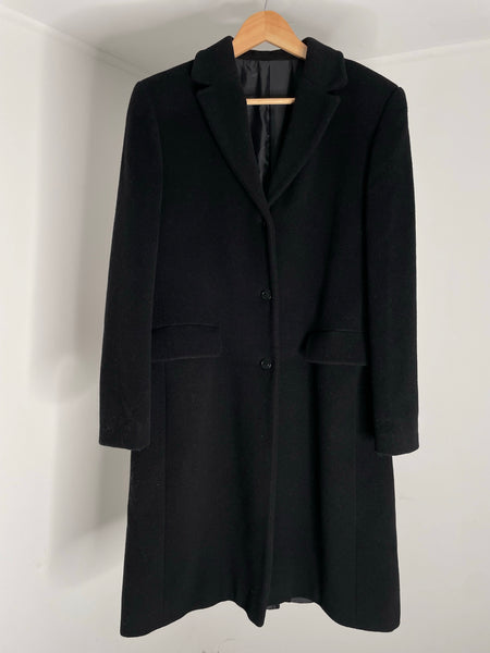 Black Wool Mid Jacket 44