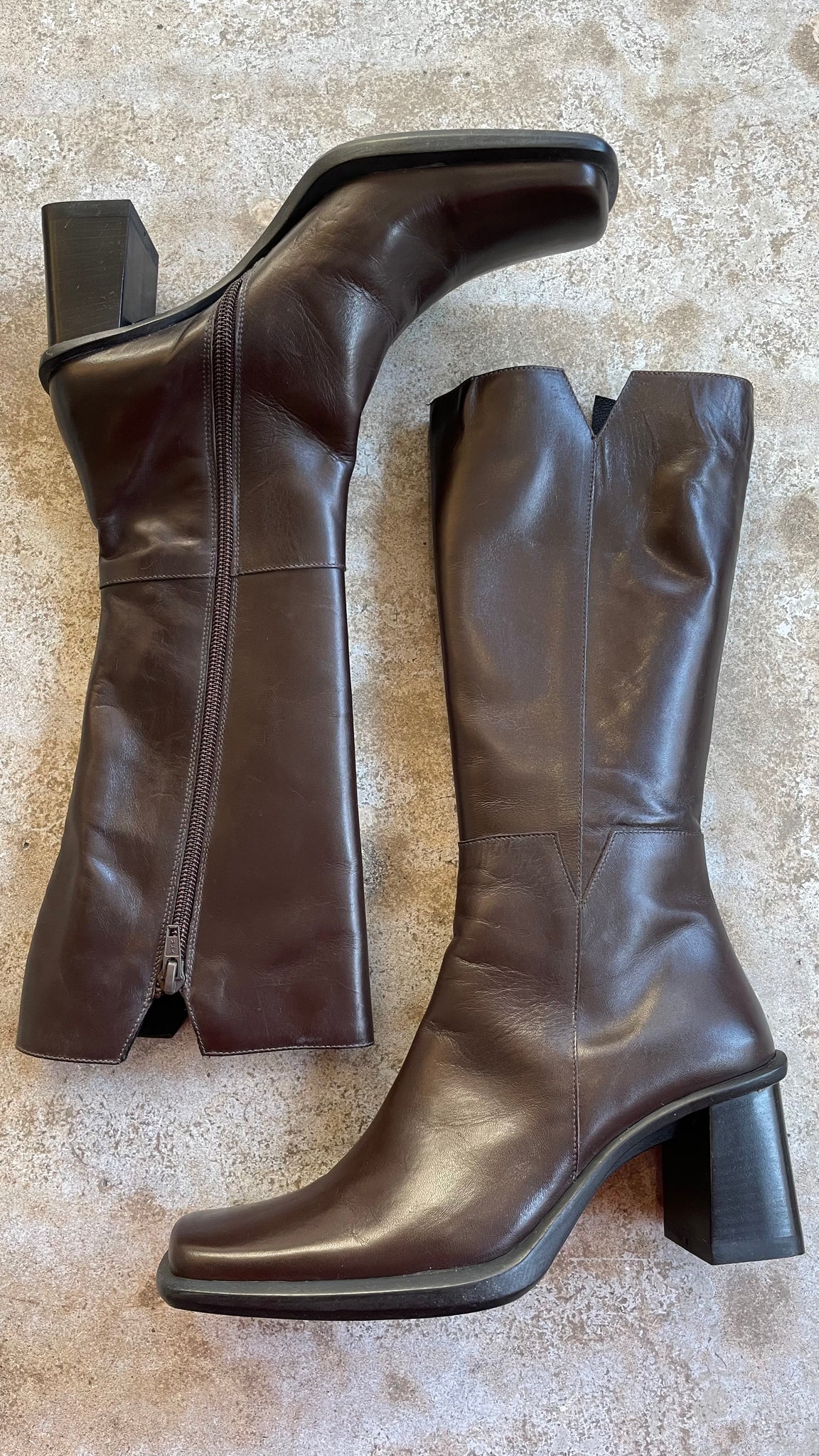 Brown Square Boots 35