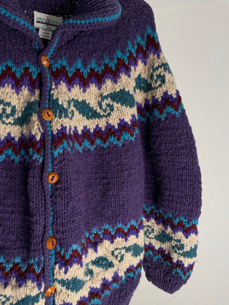 Purple Wool Cardi L