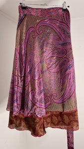 Purple Silk Wrap Skirt O/S