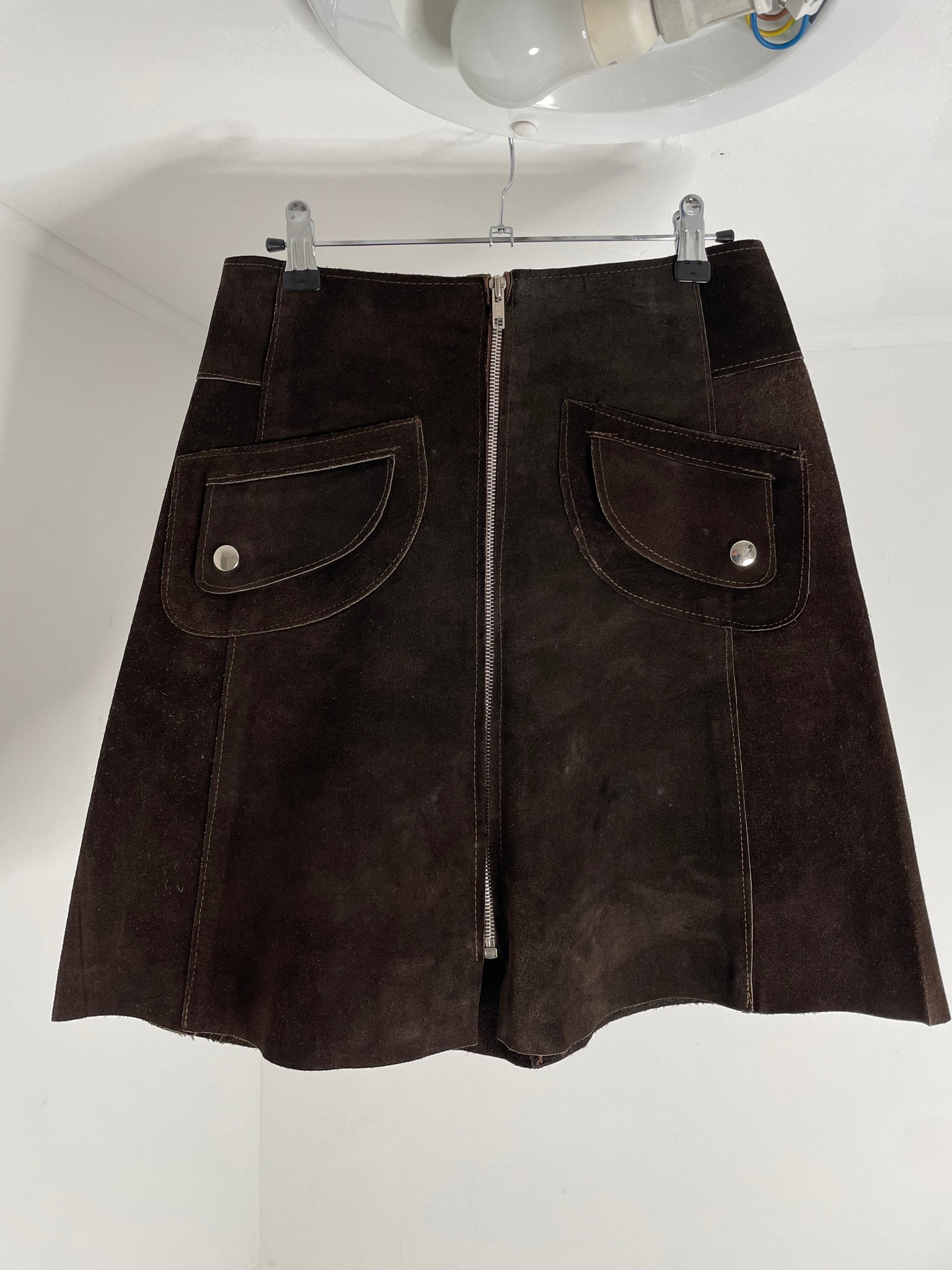 Chocolate Suede Skirt M