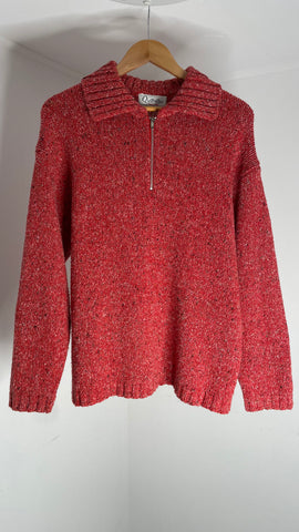 Strawberry Zip Sweater M