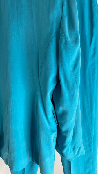 Turquoise Silk Suit M