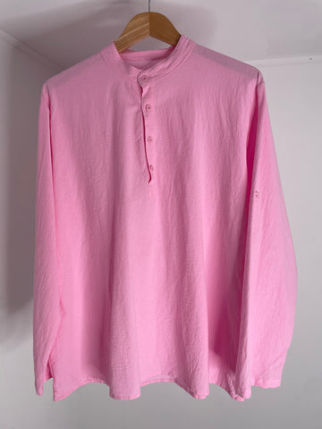 Pink Linen Top L