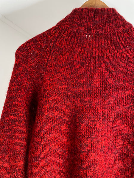 Vintage Prada Red Mohair Zip Sweater M