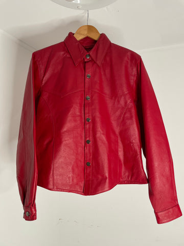 Cherry Leather Western Jacket M