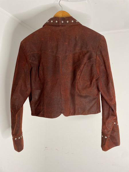 Stud Western Leather Jacket M