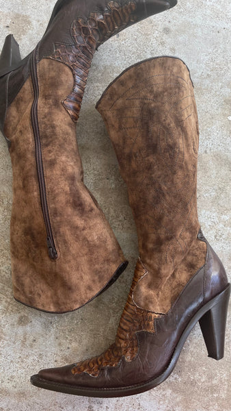 Brown Rep Suede Boots 39