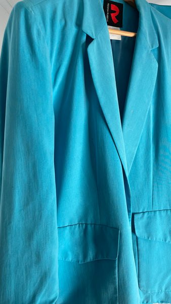 Turquoise Silk Suit M