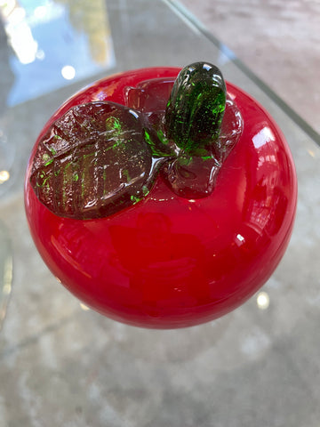 Murano Red Apple Glass Fruit