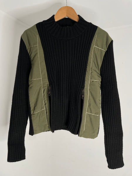 Olive Zip Sweater S