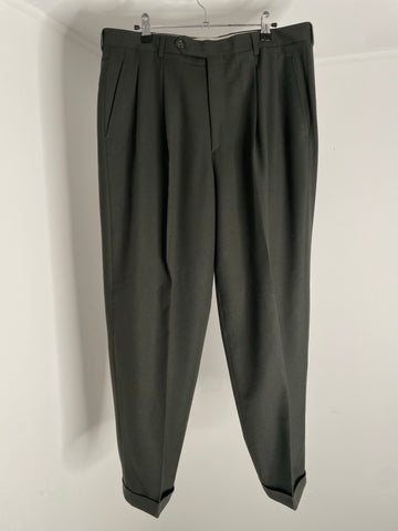 Military Wool Green Pleat Trouser 46