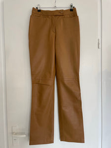 Caramel Leather Trouser 38
