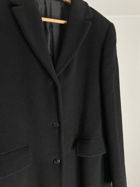 Black Wool Mid Jacket 44