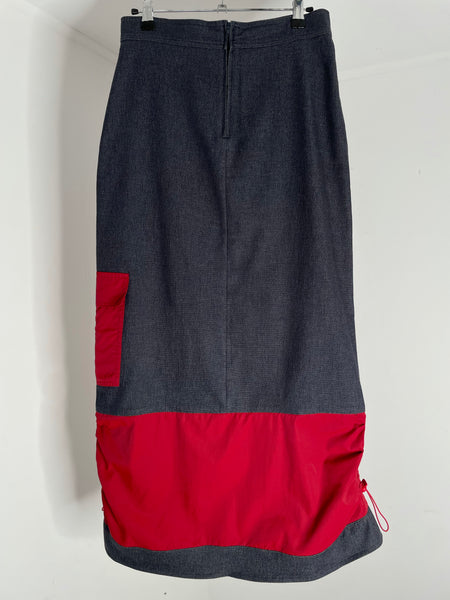 Denim Red Sport Skirt 38