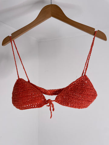 Salmon Crochet Bra M