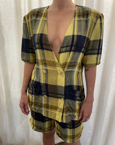 Plaid Lin Suit 40