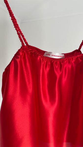 VITA x Lucille Red Silk Top