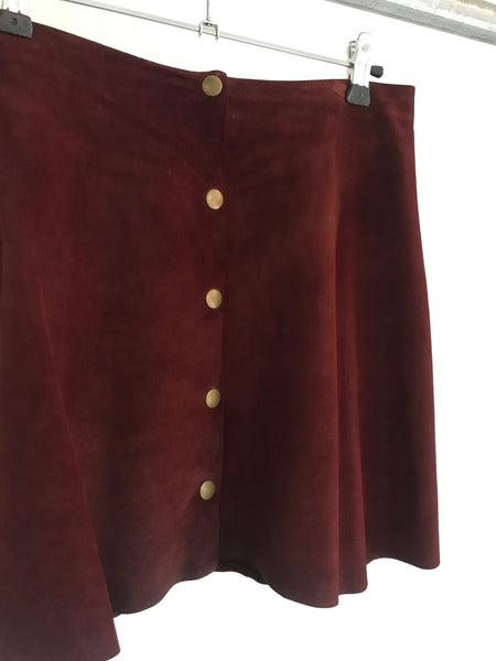 Plum Suede Skirt M