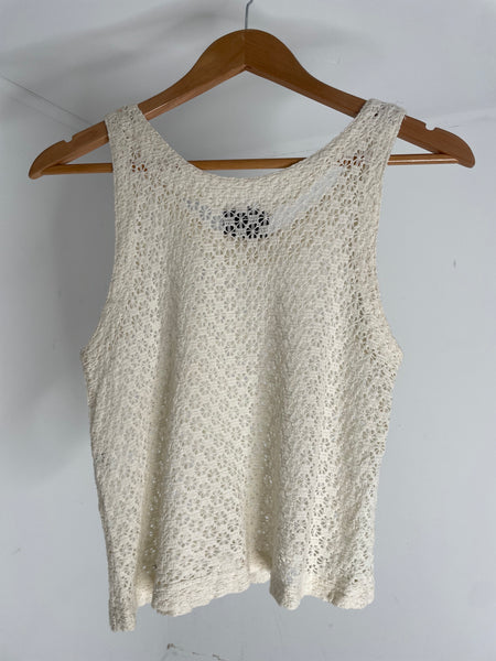 Cotton Crochet Tank M