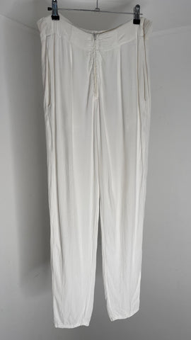 White Zip Pant L