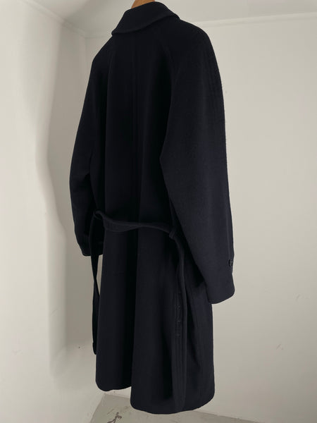 YSL Homme Navy Wool Coat 58