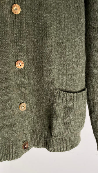 Olive Button Sweater S
