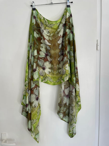 Green Painted Cotton Scarf