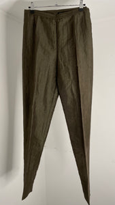 Olive Linen Trousers IT44