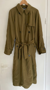 Olive Puffer Trench Coat S