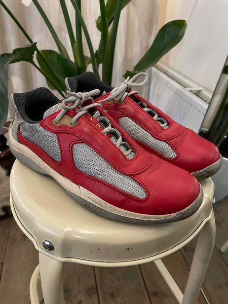Vintage Prada Red Sneakers 39