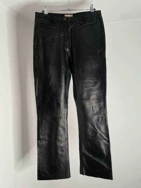 Zwarte Flare Leather Trouser 38