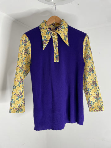 Purple Flowers Top M