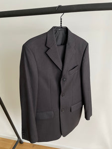 Grey Plum Pinstripe Suit 48