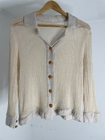 Crochet Mesh Sweater M