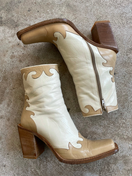 Beige Swirl Boot 38