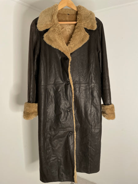 Leather Shearling Duster L