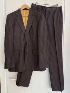 Browny Gold Pinstripe Suit S/M