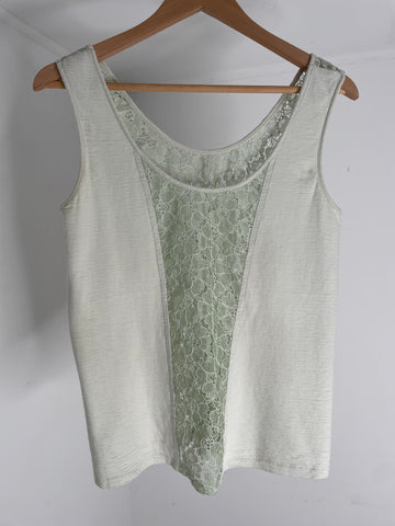 Mint Lace Tank Top L