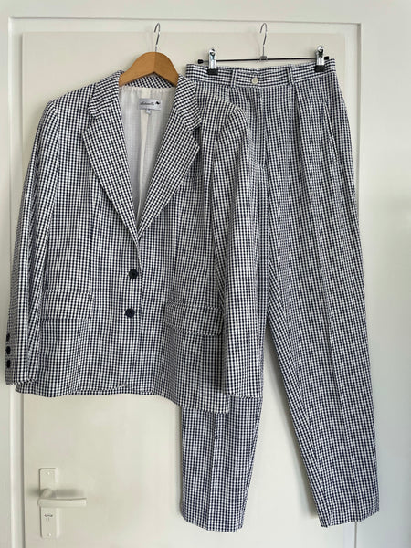 Gingham Navy Suit 42