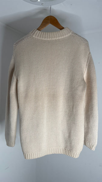 Cream Cable Knit Sweater S