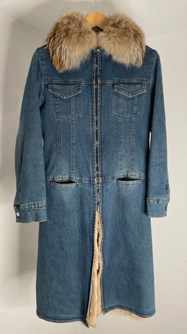 Denim Fur Mid Jacket S