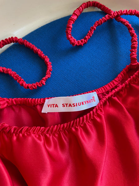 VITA x Lucille Red Silk Top