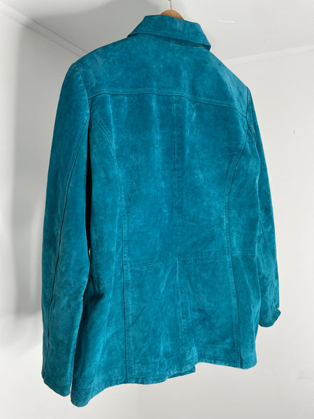 Turquoise Leather Jacket M/L