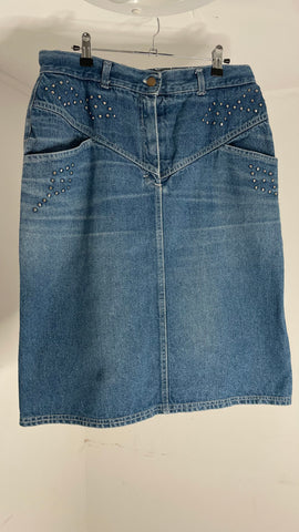 Denim Stud Skirt IT50