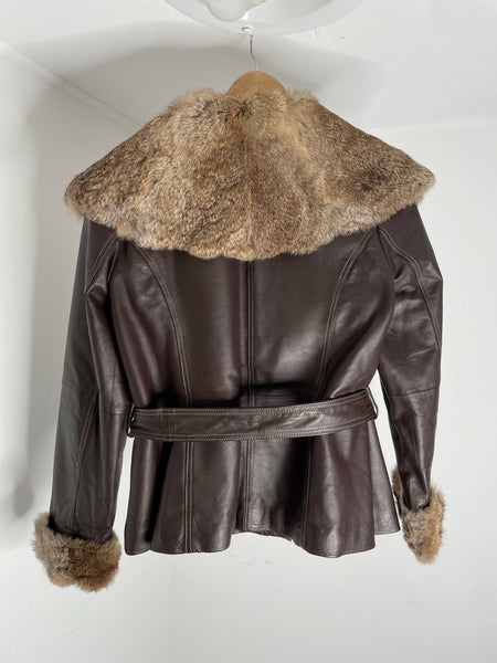 Mud Fur Leather Jacket L