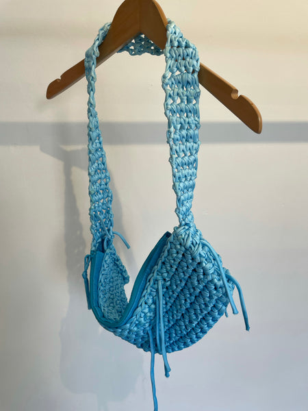Amanda Bellman Blue Knit Bag