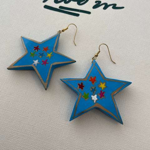 Blue Star Earrings